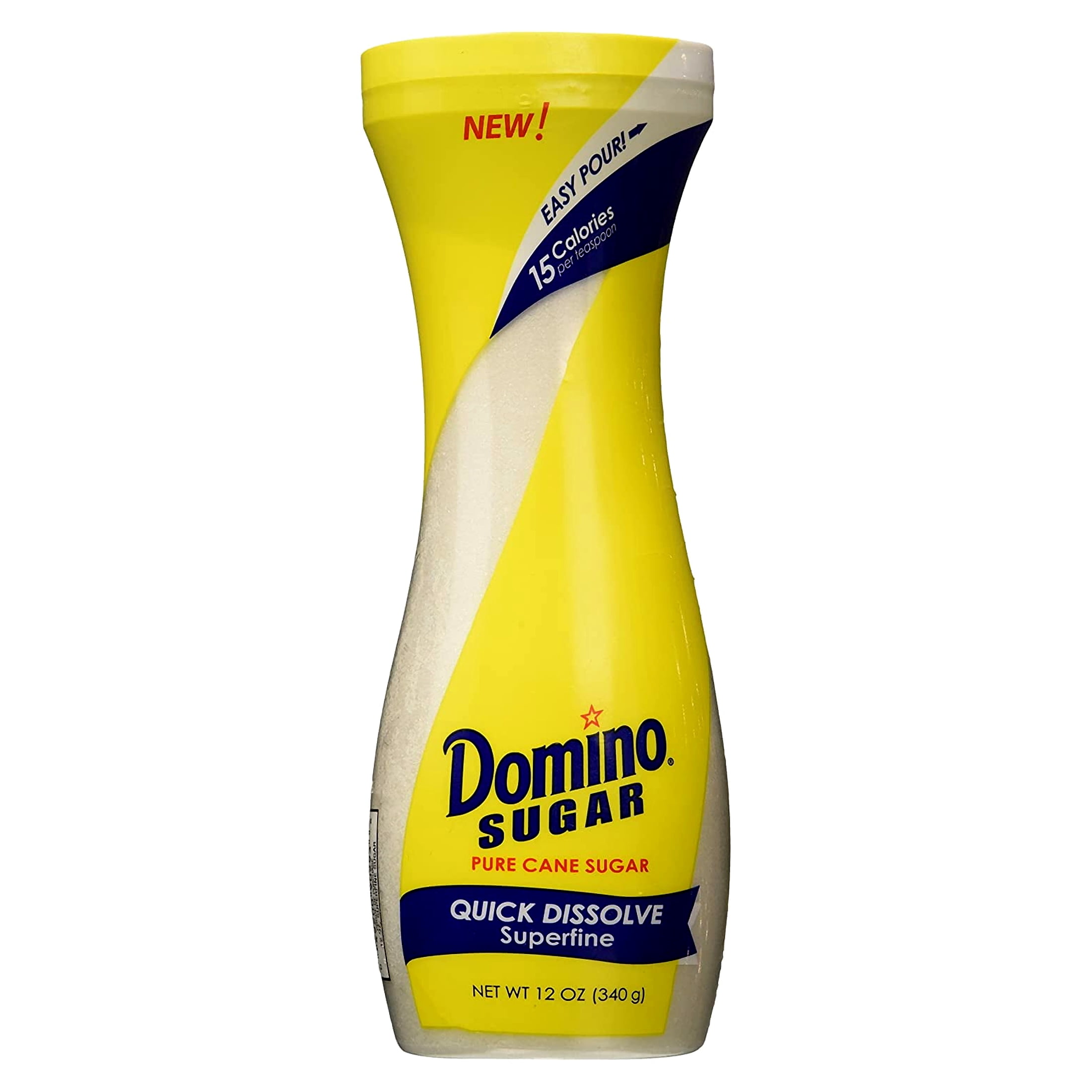 White Sugar Pure Cane Sugar Quick Dissolve Superfine, 12 Ounce Flip Top (1 Pack)