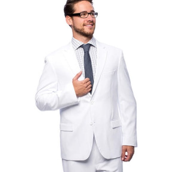 White Suit for Men Flat Front Pants Vinci 2C900-2