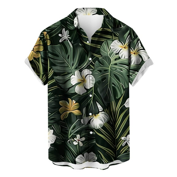 White Summer Crop Tops for Men White Blouse for Men Dressy Fitted Red Shirts for Men Crop Graphic Tees Trendy Button Down Shirts Green