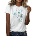thumbnail image 1 of White Summer Tops for Teens Plus Size Cotton T Shirts Loose Fit Shirts for Women, 1 of 4