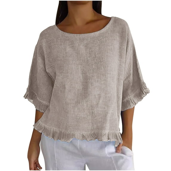 White Summer Tops for Women Dressy Ladies Tops And Blouses For Work Womens T Shirts Casual Loose Fit