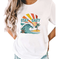 thumbnail image 1 of White Sun Wave Stay Salty Print T-Shirt Graphic Tees Shirts Beach Streetwear Modern S-5XL Mystical Tops, 1 of 5