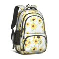 thumbnail image 1 of White Sunflower Backpack for School,Cute School Bag,Schoolbag with Adjustable Shoulder Straps & Padded Back,16.9 Inch, 1 of 5