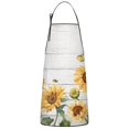 thumbnail image 1 of White Sunflower Bee Butterfly Pattern Apron-Garden Aprons for Women with Pockets-Cotton Linen Waterproof Kitchen Cooking Gardening Aprons Adjustable for Kitchen,Cooking,BBQ and Salon 33x27 Inch, 1 of 7