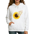 thumbnail image 1 of White Sunflower Butterfly Hoodie Women Floral Print Casual S-2XL Tops, 1 of 5