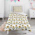 thumbnail image 1 of White Sunflower Duvet Cover and Pillowcase Set for Single Bedding, Bedroom Accessories for Kids Teens, 1 of 5
