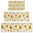 thumbnail image 1 of White Sunflower Leaf Seed Pattern Kitchen Rugs Sets Of 3,Kitchen Runner Rugs Non Skid Washable,Decorative Kitchen Floor Mats for Kitchen,Sink,Laundry,17"x30"+ 17"x47" + 17"x59", 1 of 6