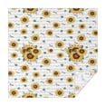 thumbnail image 1 of White Sunflower Letter Pattern Square Tablecloth,Waterproof Square Table Cover,Wipeable Spillproof Washable Table Cover for Home Kitchen Party Decor 60"x60"(152x152cm), 1 of 6