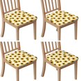 thumbnail image 1 of White Sunflower Pattern Seat Covers for Dining Room Chairs Set Of 4,Stretch Printed Washable Chair Seat Cover with Elastic Ties and Button,Removable Waterproof Couch Cushion Covers, 1 of 6