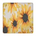 thumbnail image 1 of White Sunflower Pattern Square Fitted Tablecloth with Elastic Edge,Square Table Cover,Washable Elastic Table Cover for Home Kitchen Party Decor 34"x34", 1 of 6