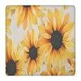 thumbnail image 1 of White Sunflower Pattern Square Fitted Tablecloth with Elastic Edge,Square Table Cover,Washable Elastic Table Cover for Home Kitchen Party Decor 36"x36", 1 of 6