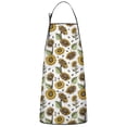 thumbnail image 1 of White Sunflower Seed Pattern Apron-Garden Aprons for Women with Pockets-Cotton Linen Waterproof Kitchen Cooking Gardening Aprons Adjustable for Kitchen,Cooking,BBQ and Salon 33x27 Inch, 1 of 7