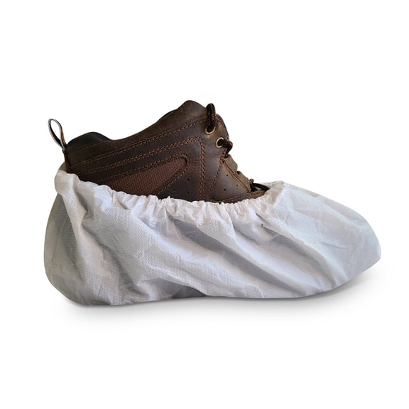 White Super Heavy Duty CPE Shoe Cover