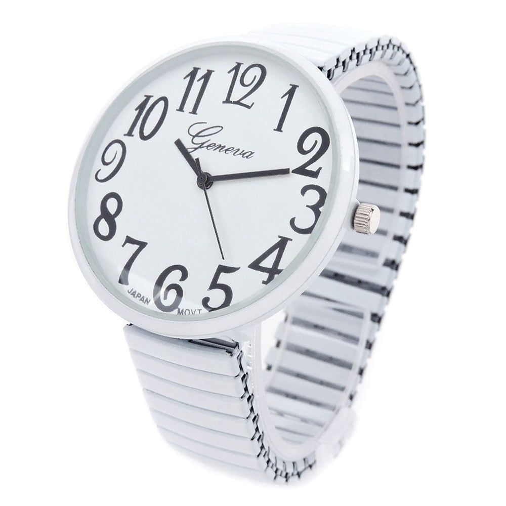 Large Face Stretch Band Analog Watch with Alloy Case and Metal Band Amazon.com: Blekon Collections New Super Large Face Stretch  main image 4