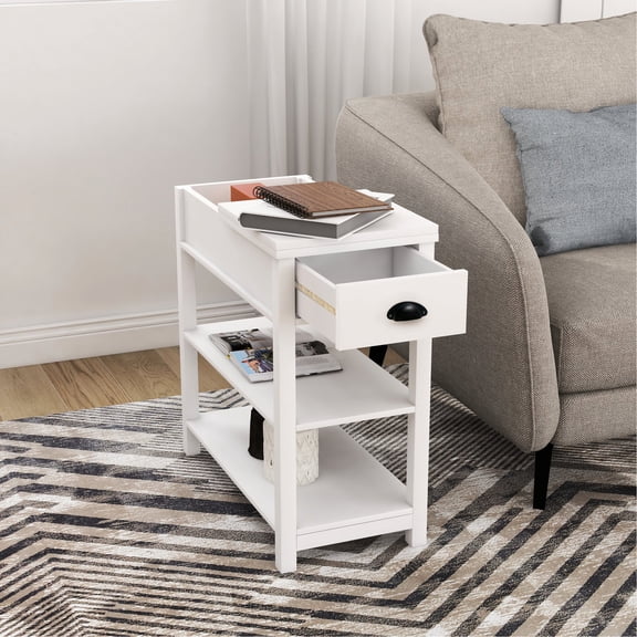 White Surface Finish - 180° Rotating Storage - Home Office - Good for Book Storage