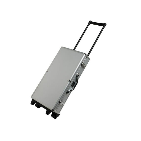 White Swan American Mahjong Set in Wheeled Silver Case - Ivory Tiles - Modern Pushers