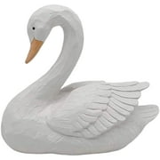 White Swan Figurine - Home Decor Exquisite Sculpture Resin, Artistic White Goose Statue Craft for Elegant Outdoor Garden and Yard Decoration, 7.48 Inches