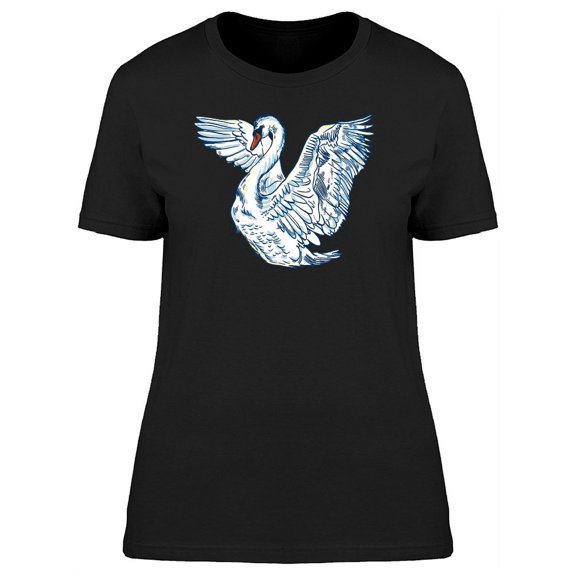 White Swan Hand Painted T-Shirt Women -Image by Shutterstock, Female XX-Large