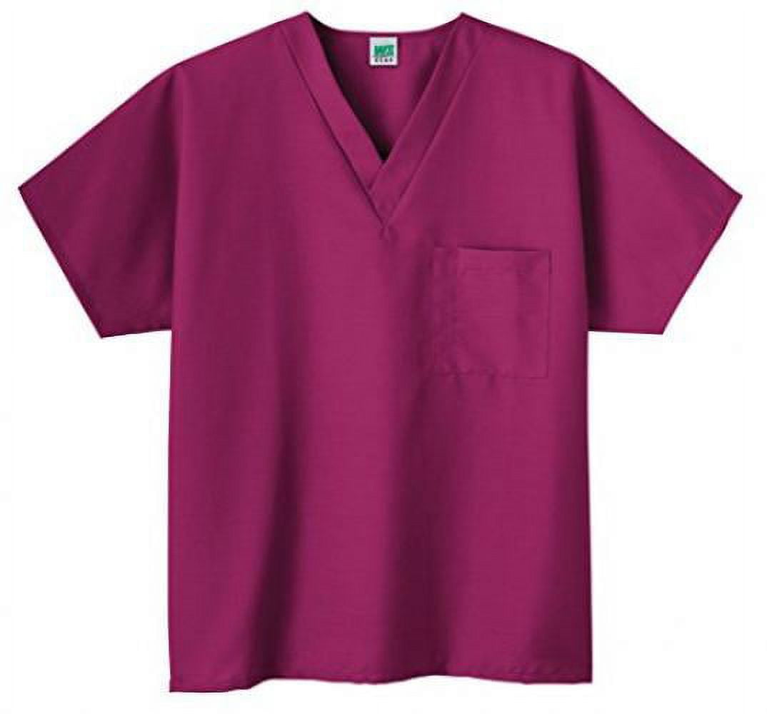 White Swan Unisex Solid Nursing Uniform Scrub Top (XXS, Wine)