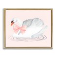 thumbnail image 1 of Stupell Industries White Swan with Pink Ribbon Gold Framed Floater Canvas Wall Art, design by Nina Jacobs, 17 x 21, 1 of 9