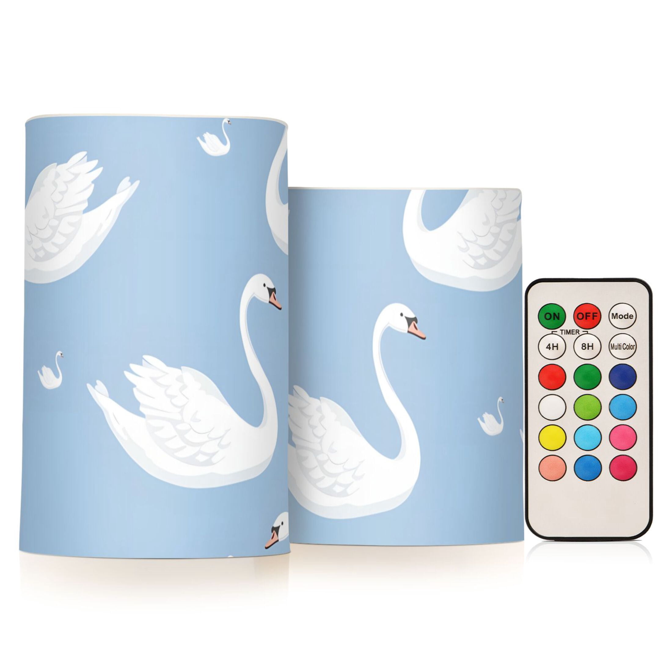 Remote Control Swans White Swans Flickering Flameless Candles LED Tealight Battery Operated ...