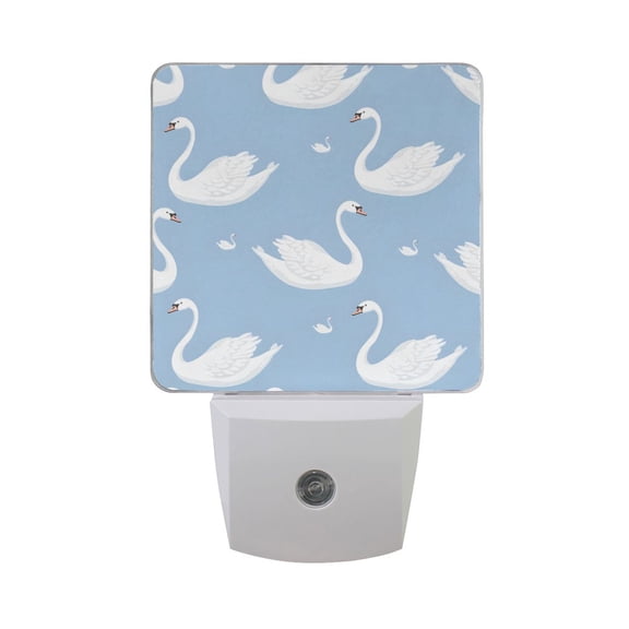 White Swans LED Night Light with Smart Sensor Plug Into Wall Dusk to Dawn 2 packs