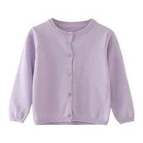 Toddler Sweaters Uniform Sweater For Girls Girls' Cardigans Sweater Cotton Button Solid Long Sleeve Knit Sweaters