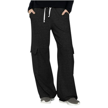 White Sweatpants Baggy Wide Leg Sweatpants Womens Fleece High Waist Joggers with Pockets Lightweight Lounge Pants Baggy Drawstring Athletic Sweat Pants Petite Sweatpants for Women