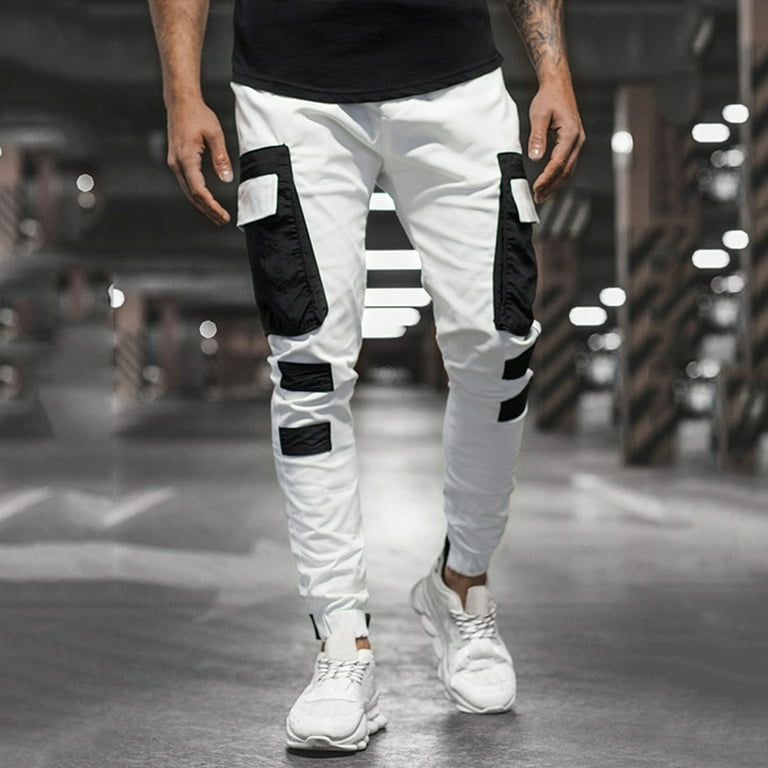 Mens white shop sweatpants with pockets