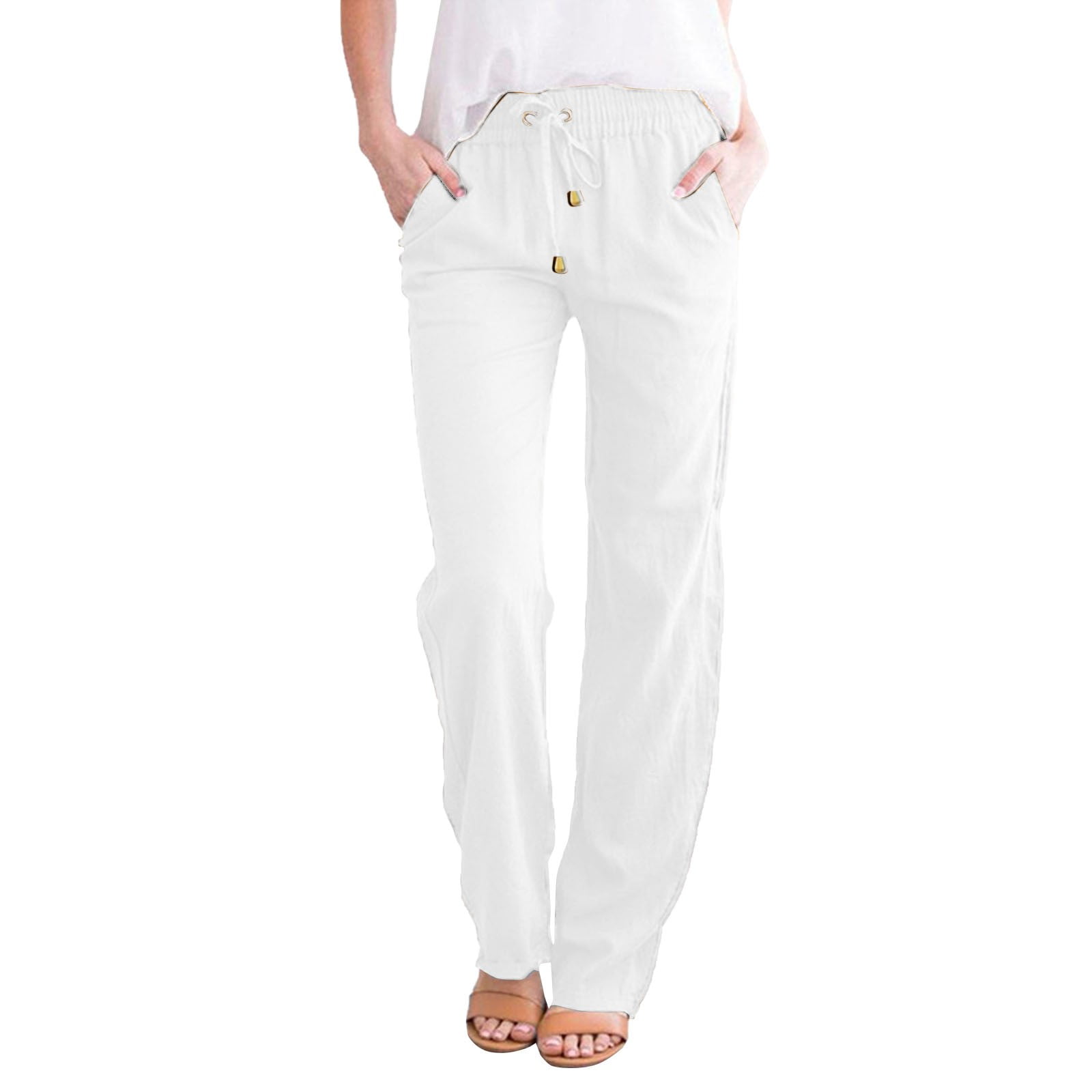 Local Delivery- Back To Clothing, White Sweatpants Women'S Autumn And Winter Stre | ChicGrl