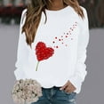 thumbnail image 1 of White Sweatshirt for Women's Fashionable Round Neck Casual Valentine's Day Love Printed Long Sleeved Top Sweatshirt Women Fall Clothes, 1 of 4