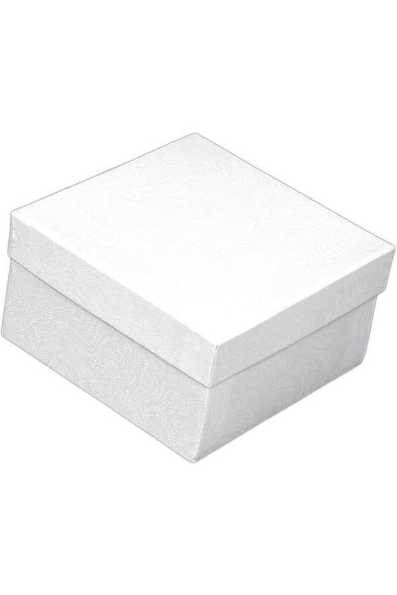 White Swirl Bracelet Cotton Jewelry Gift Box Display 3.75"