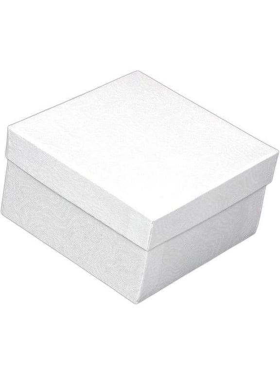 White Swirl Bracelet Cotton Jewelry Gift Box Display 3.75"