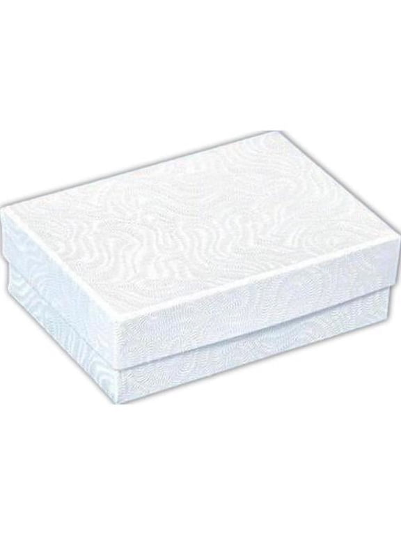White Swirl Cotton Jewelry Charm Gift Boxes Displays 3x2"