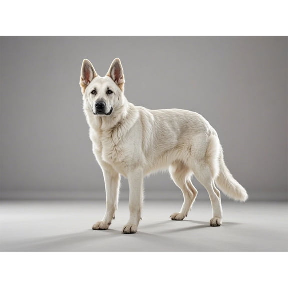 White Swiss Shepherd Dog Diamond Art Kit, Full Round Drill 5D Diamond Painting for Beginners, 12x16 inch DIY Bead Embroidery Animal Painting for Dog Lovers, Home Wall Decor (009)