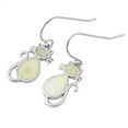 thumbnail image 1 of White Synthetic Opal Cat Fishhook Earring Sterling Silver, 1 of 2