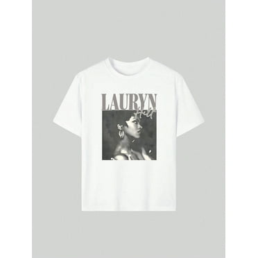 White T  Shirt with Lauryn Hill Graphic