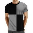 thumbnail image 1 of White T Shirts for Men Men Pure Color O Neck Splicing Short Sleeve Shirt Top T Shirt Yarn Mens Shirts Tall Sizes Big And Tall Mens Tee Anime Sports for Gray L, 1 of 4