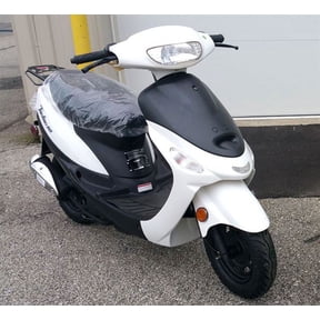White TAOTAO ATM50-A1 50cc Moped Scooter with 10" Wheels, Key and Kick Start! Rear Trunk