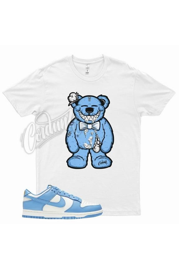 White TEDDY T Shirt for N Dunk Low Coast Sail University Gold UNC WMNS