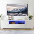 thumbnail image 1 of White TV Stand for 65 Inch TV , Media Entertainment Center with 16 RGB LED Lights, High Gloss Console Cabinet for Lounge Room, Living Room & Bedroom, 1 of 15