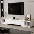 thumbnail image 1 of White TV Stands for Living Room, Extendable Under TV Table Stand Cabinet with Drawers, Entertainment Center with Storage, Modern Entertainment Media Console Center for Living Room, Bedroom, 1 of 9