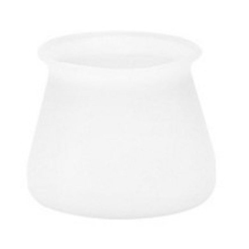 (White) Table Leg Pad Cover Silicone Rubber Feet Round Chair Cap Floor