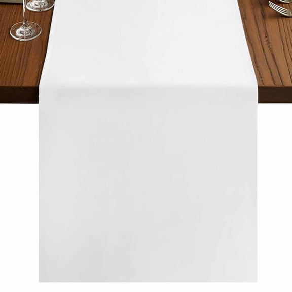 White Table Runner 70 Inches Long, Modern Simple White Backdrop Cotton Linen Table Runners Dresser Scarves, Decorative Fabric Tabletop Scarf Furniture Cover for Home Dinner Party 13"x70"