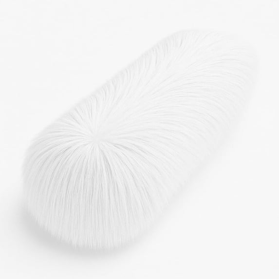 FabricLA White Faux Fur Accent Cut 12 x 60 Inches with Rounded Edges for Holiday & Christmas Decor