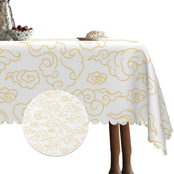 White Tablecloth for Rectangle Tables,Linen Table Cloth,Table Cover for Dining Kitchen Decor Party Banquet,54x78