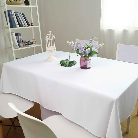 White Tablecloths For Rectangle And Round Tables,Thick Polyester Table Cloths Washable,Durable Table Covers For Wedding Restaurant Banquet Hotel Catering-White-160x240cm(63x95")