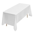thumbnail image 1 of White Tablecloths for Rectangle Tables 6 Pack 70 x 120 Inches Reusable Machine Washable Wrinkle Resistant Polyester Fabric Table Covers for Wedding Party Banquet, 1 of 7