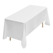 White Tablecloths for Rectangle Tables 6 Pack 70 x 120 Inches Reusable Machine Washable Wrinkle Resistant Polyester Fabric Table Covers for Wedding Party Banquet