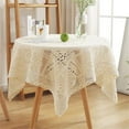 thumbnail image 1 of White Tablecloths Vintage Square Crochet Lace Doilies Tablecloths Table Cover Topper Wedding Home Party Decor, 1 of 5
